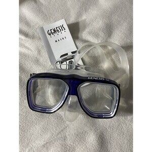 Genesis SL Scuba Diving Mask Tempered Glass w/ Case Blue Clear